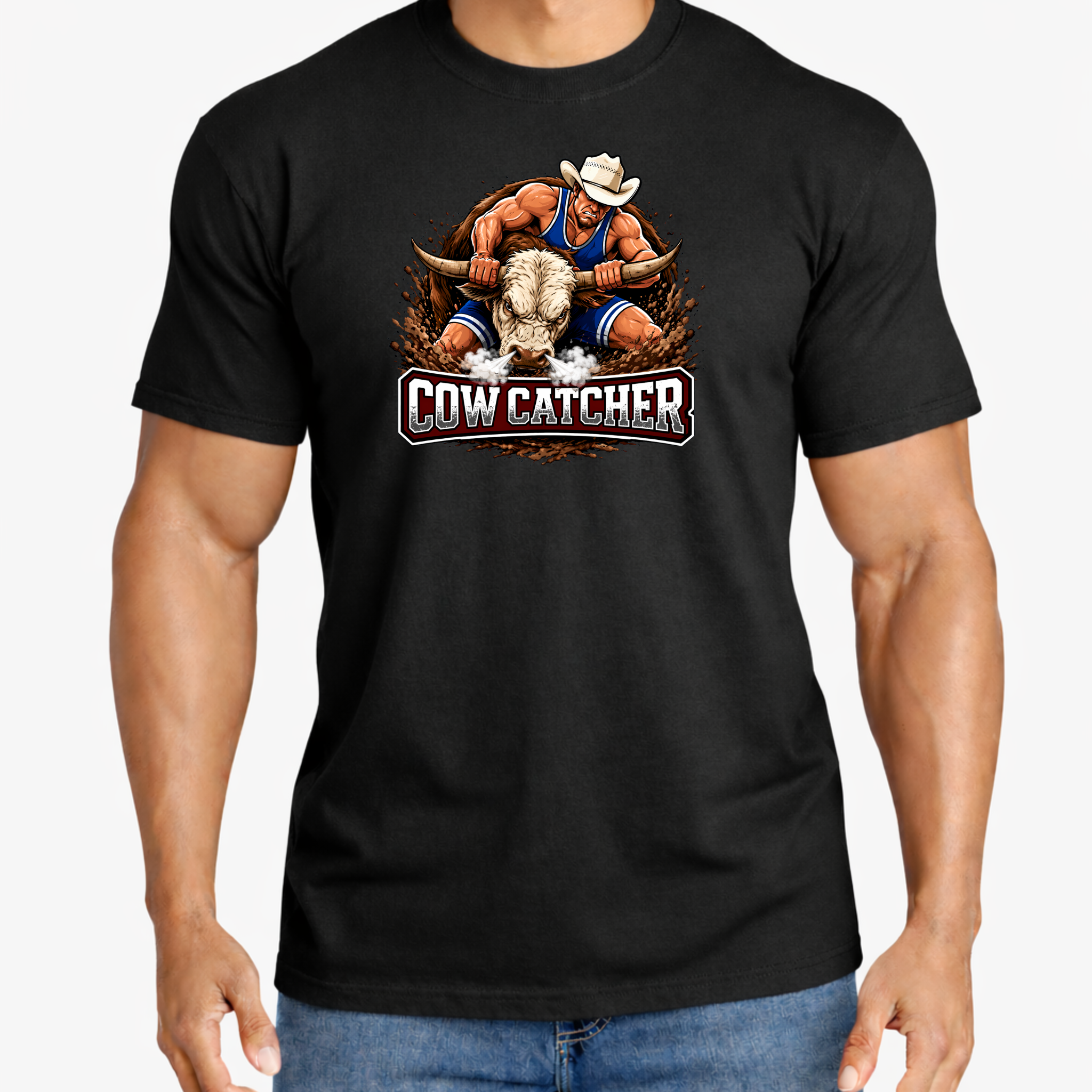 The Cow Catcher Wrestling T-Shirt